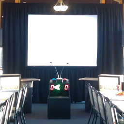 8' by 6' Rear Projection Screen with Short Through Projector